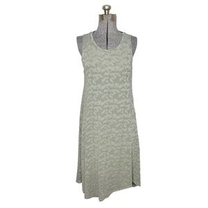 LOGO by Lori Goldstein Green Sleeveless Jacquard Asymmetric Dress